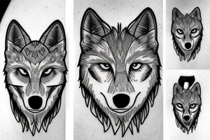 wolf with a forest underneath tattoo idea