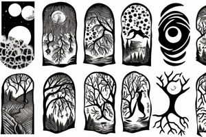 forest with a moon tattoo idea