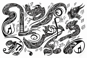 Dhimeegaa name design as music and pen tattoo idea