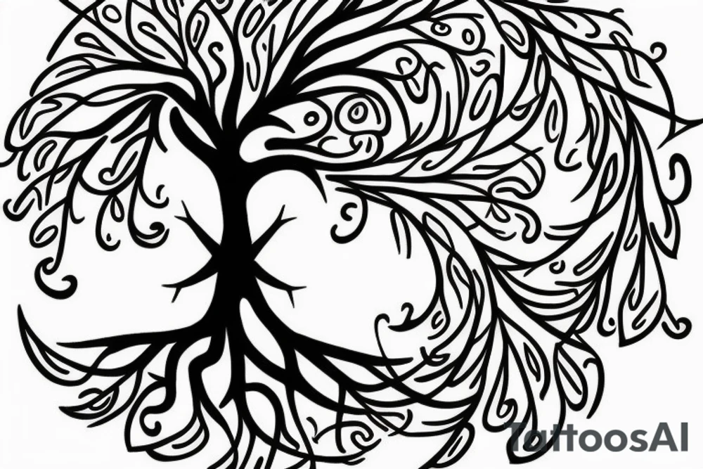 Tree of life and death tattoo idea