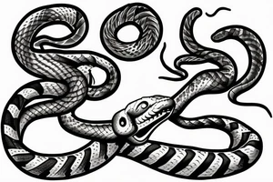 Snake jumping tattoo idea
