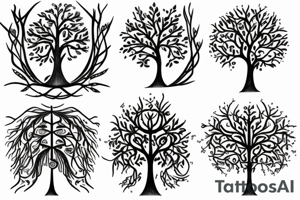 Tree of life and death tattoo idea