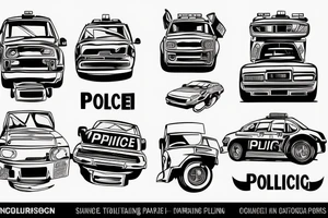 burning police car tattoo idea