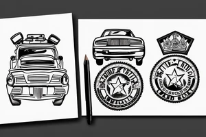 burning police car tattoo idea