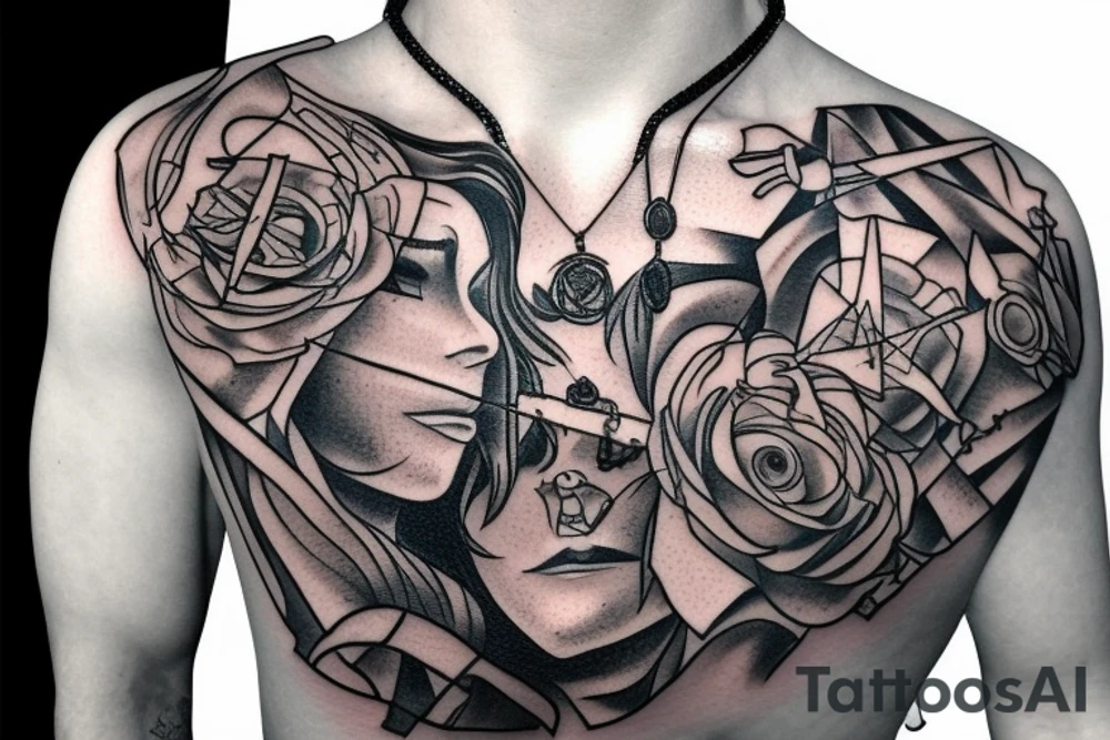 broken sword with a necklace 
around it tattoo idea