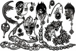 broken sword with a necklace 
around it tattoo idea