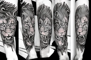 fierce lion tattoo idea
