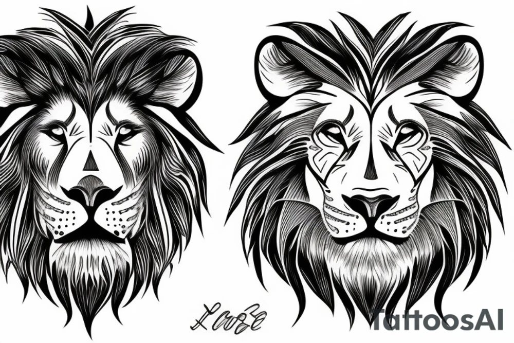 fierce lion tattoo idea