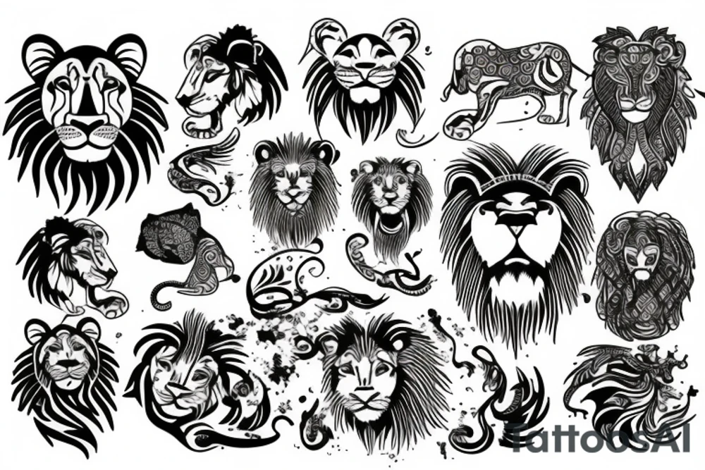 fierce lion tattoo idea