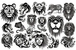 fierce lion tattoo idea