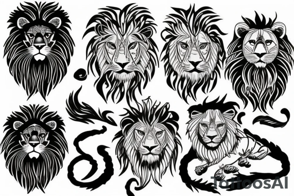 fierce lion tattoo idea