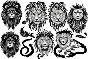 fierce lion tattoo idea