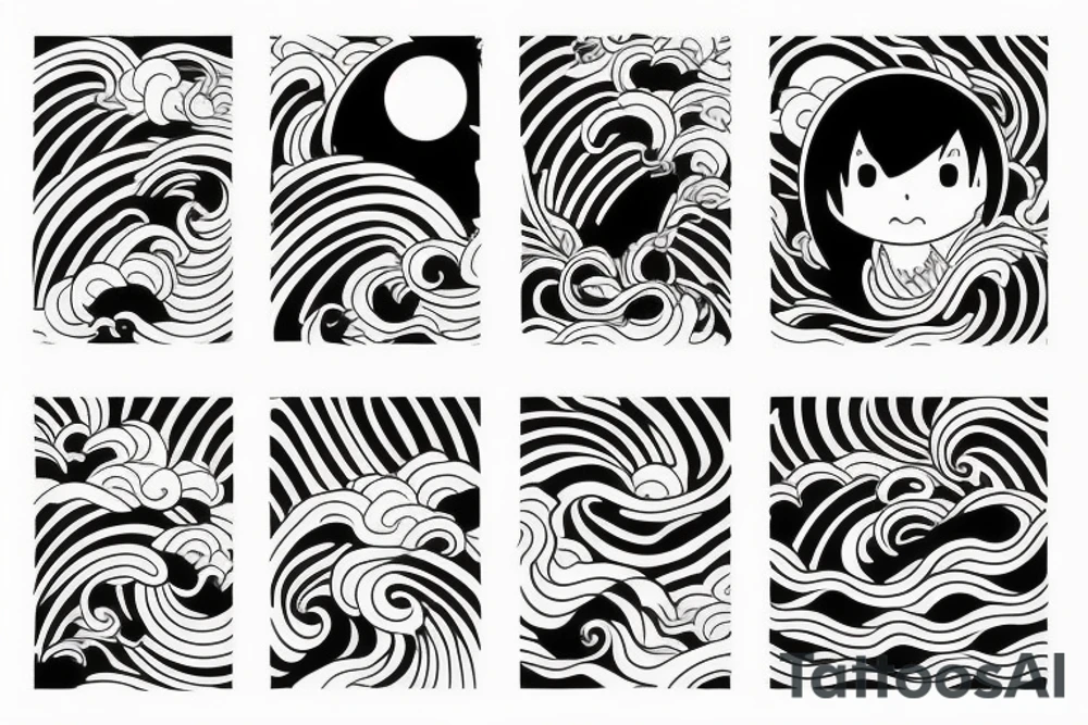 japanese waves tattoo idea