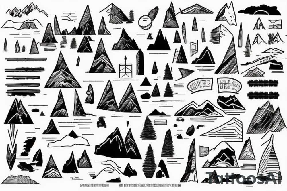 the meaning of solivagant, minimalist, fine lines, one line art, big mountains, small man tattoo idea the meaning of solivagant, minimalist, fine lines, one line art, big mountains, small man tattoo idea