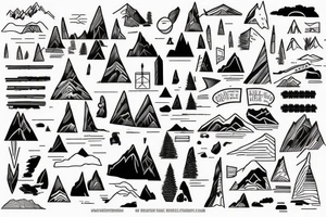 the meaning of solivagant, minimalist, fine lines, one line art, big mountains, small man tattoo idea