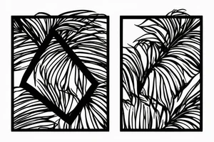 palm inside of a box, minimalist tattoo idea