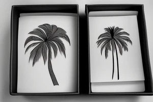 palm inside of a box, minimalist tattoo idea