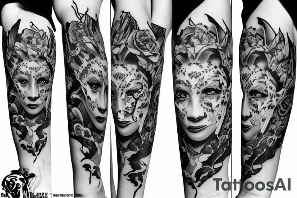 tiger, frau tattoo idea