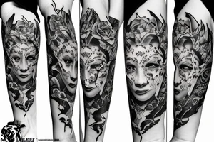 tiger, frau tattoo idea
