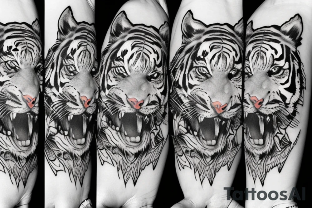tiger, frau tattoo idea