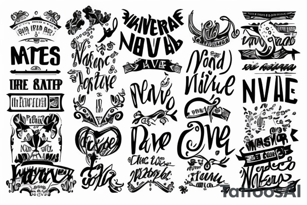 warped typography of the word naive tattoo idea