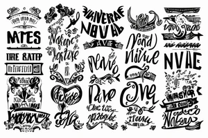 warped typography of the word naive tattoo idea