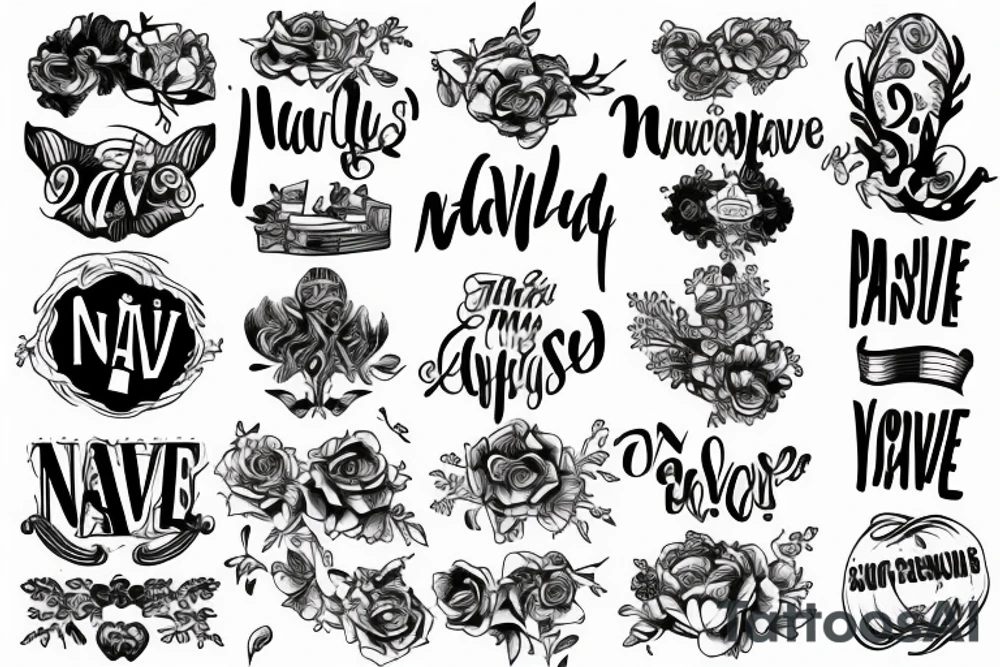warped typography of the word naive tattoo idea