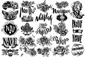 warped typography of the word naive tattoo idea