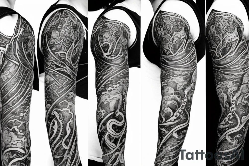 sleeve tattoo from octopus tattoo idea