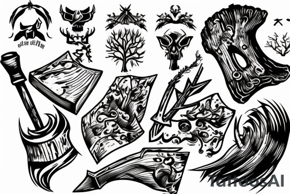 Axe and a tree stump tattoo idea