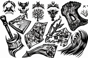 Axe and a tree stump tattoo idea