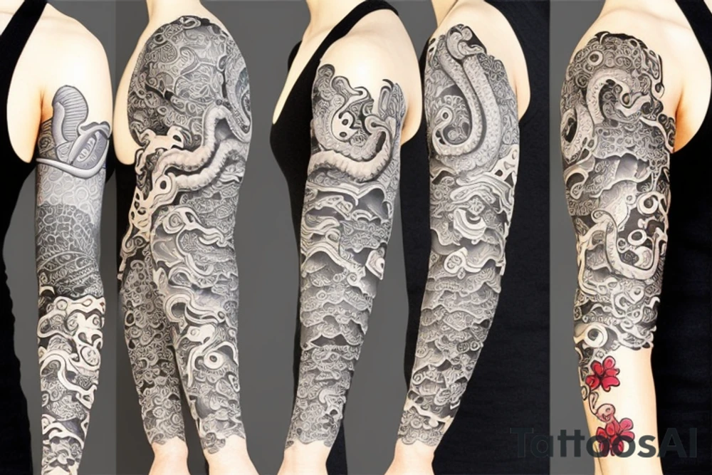 sleeve tattoo from octopus tattoo idea