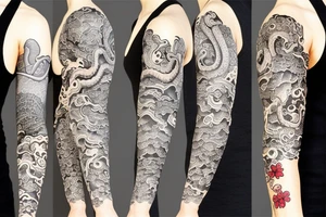 sleeve tattoo from octopus tattoo idea