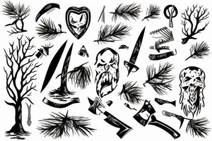 Axe cutting down a tree tattoo idea