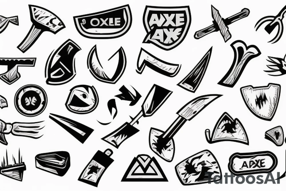 Axe chopping down a tree tattoo idea