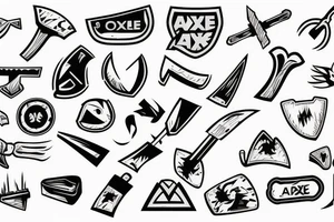 Axe chopping down a tree tattoo idea
