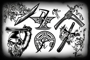 Axe chopping down a tree tattoo idea