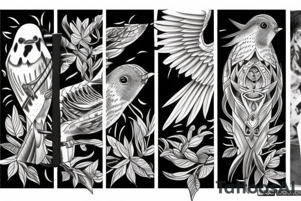 A bird getting let out of a cage tattoo idea