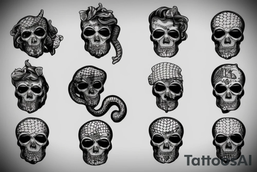 broken David bust with snake tattoo idea