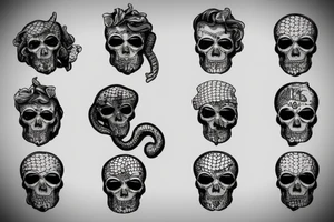 broken David bust with snake tattoo idea