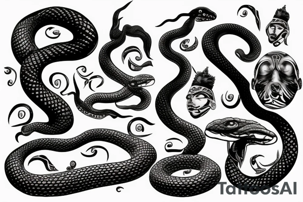 David bust with snake tattoo idea