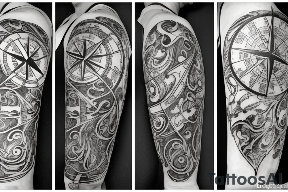 compass and four horsemen tattoo idea