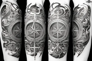 compass and four horsemen tattoo idea