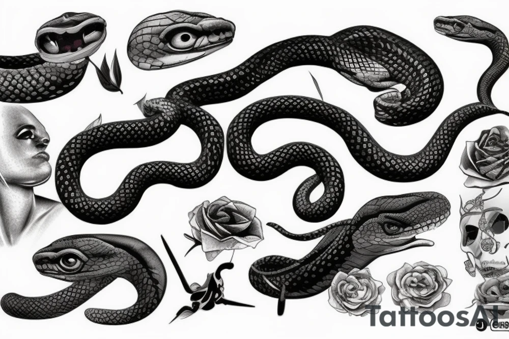 David bust with snake tattoo idea