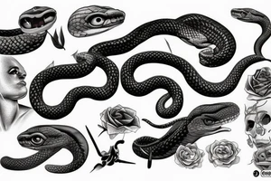 David bust with snake tattoo idea