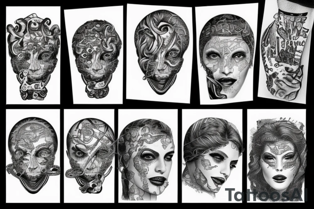 David bust with snake tattoo idea