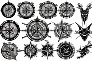 compass and four horsemen riding tattoo idea