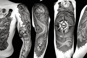compass and four horsemen riding tattoo idea