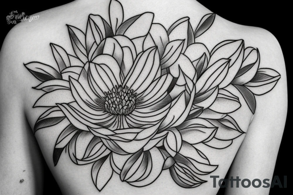 Magnolia blooms wrapped around a circle tattoo idea