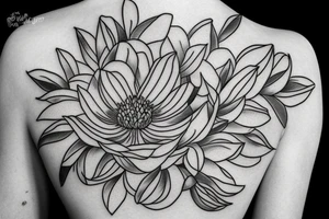 Magnolia blooms wrapped around a circle tattoo idea